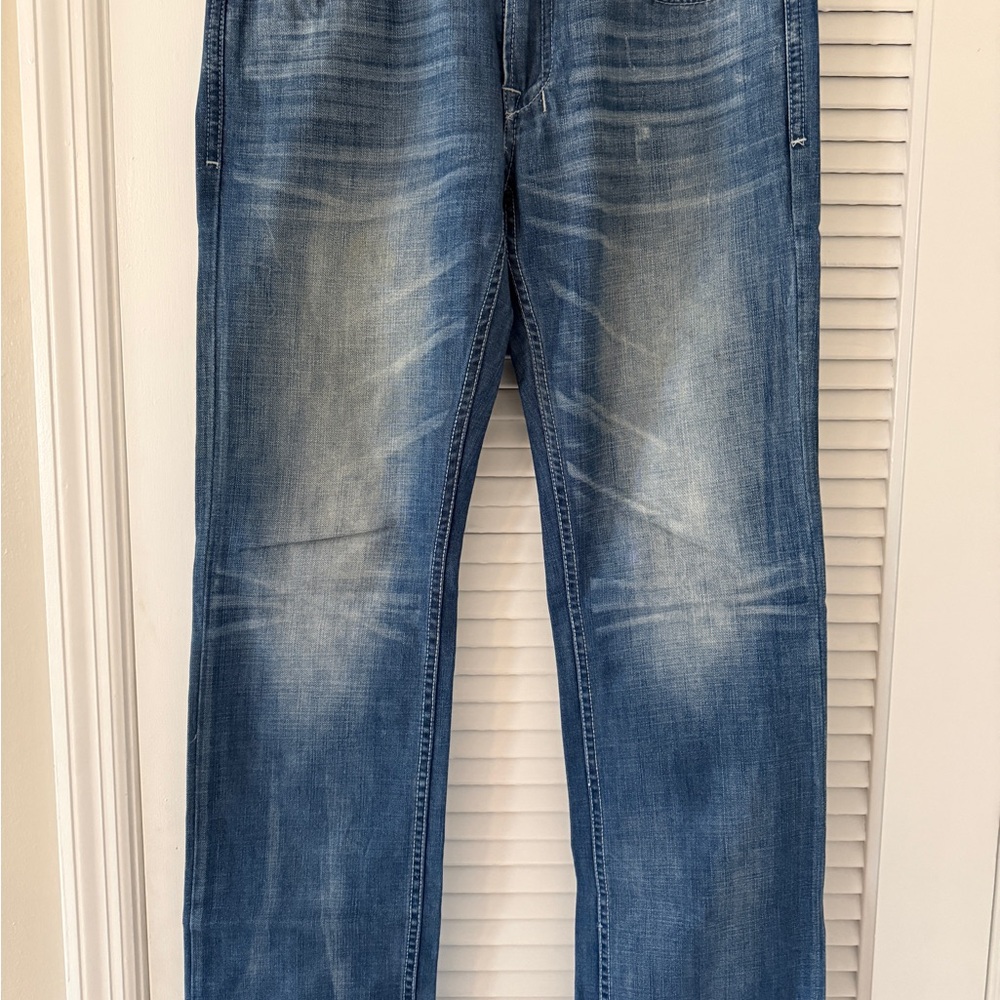 Buffalo David Bitton Men's Light Blue Straight Jeans